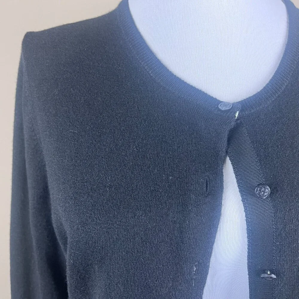 Ann Taylor Cardigan Sweater Size M Black, Round Neckline, Button Down - Picture 2 of 7